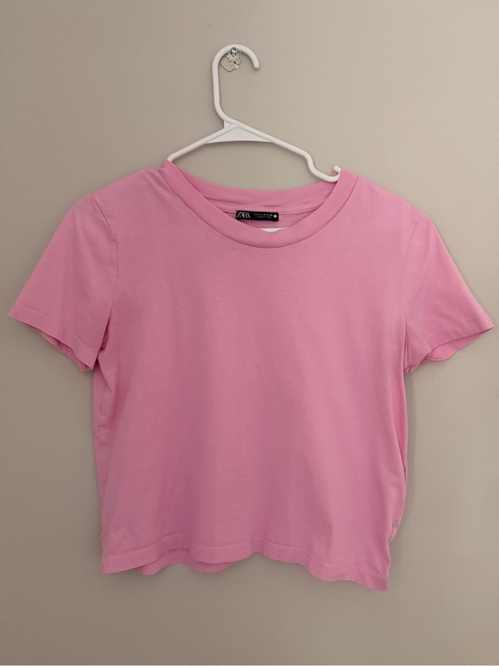 Zara Light Pink Crewneck Short Sleeve Tee